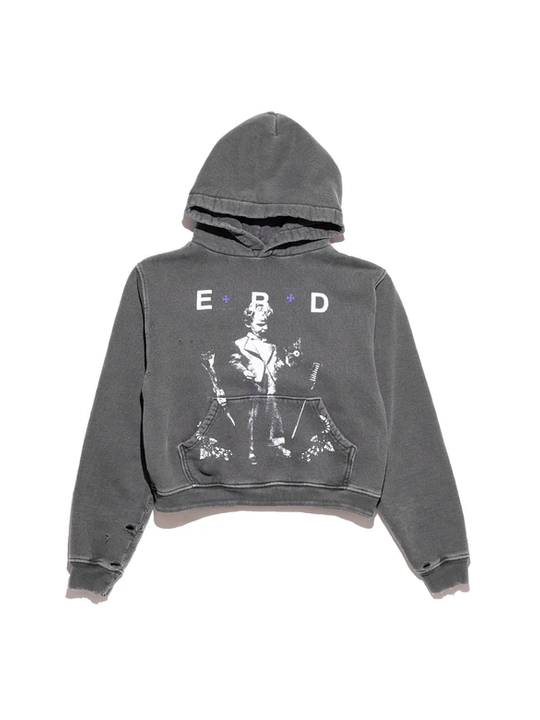 black hoodie, front view