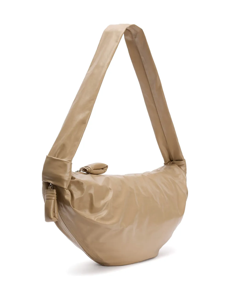 Tan bags, side view