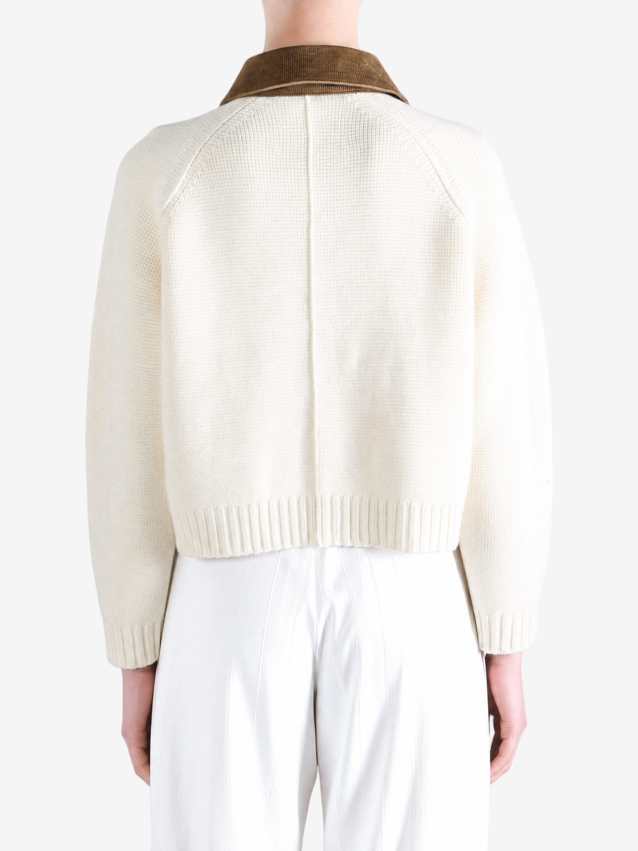 Tan knitwear, full body view