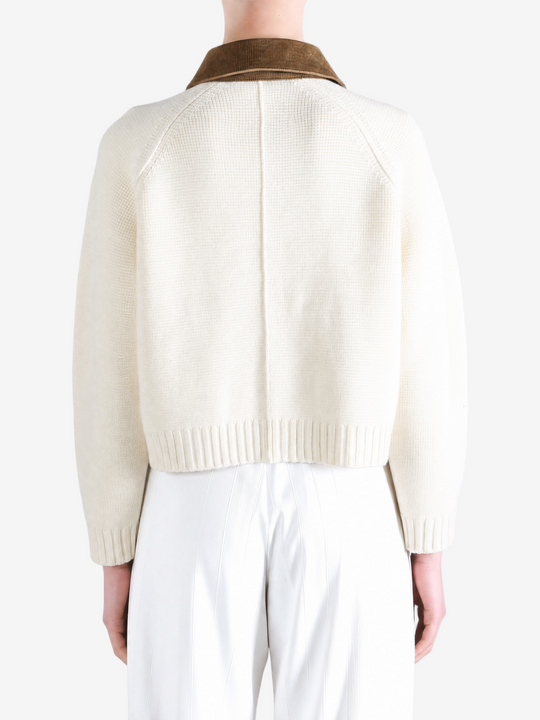 Tan knitwear, full body view