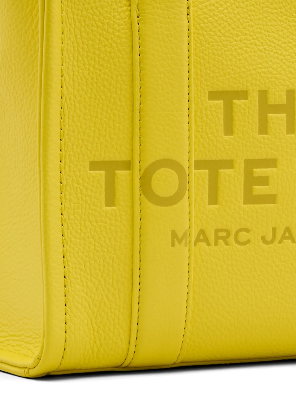 Close up of Yellow bags, showing texture of the calf leather fabric