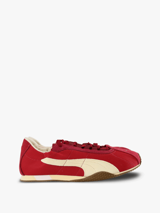Red shoes, side view