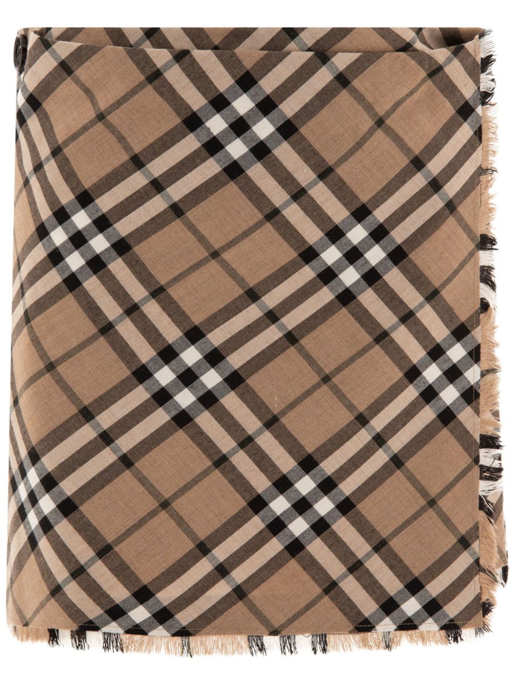 BURBERRY - Women Check Wool Kilt