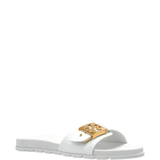 White sandals, front view
