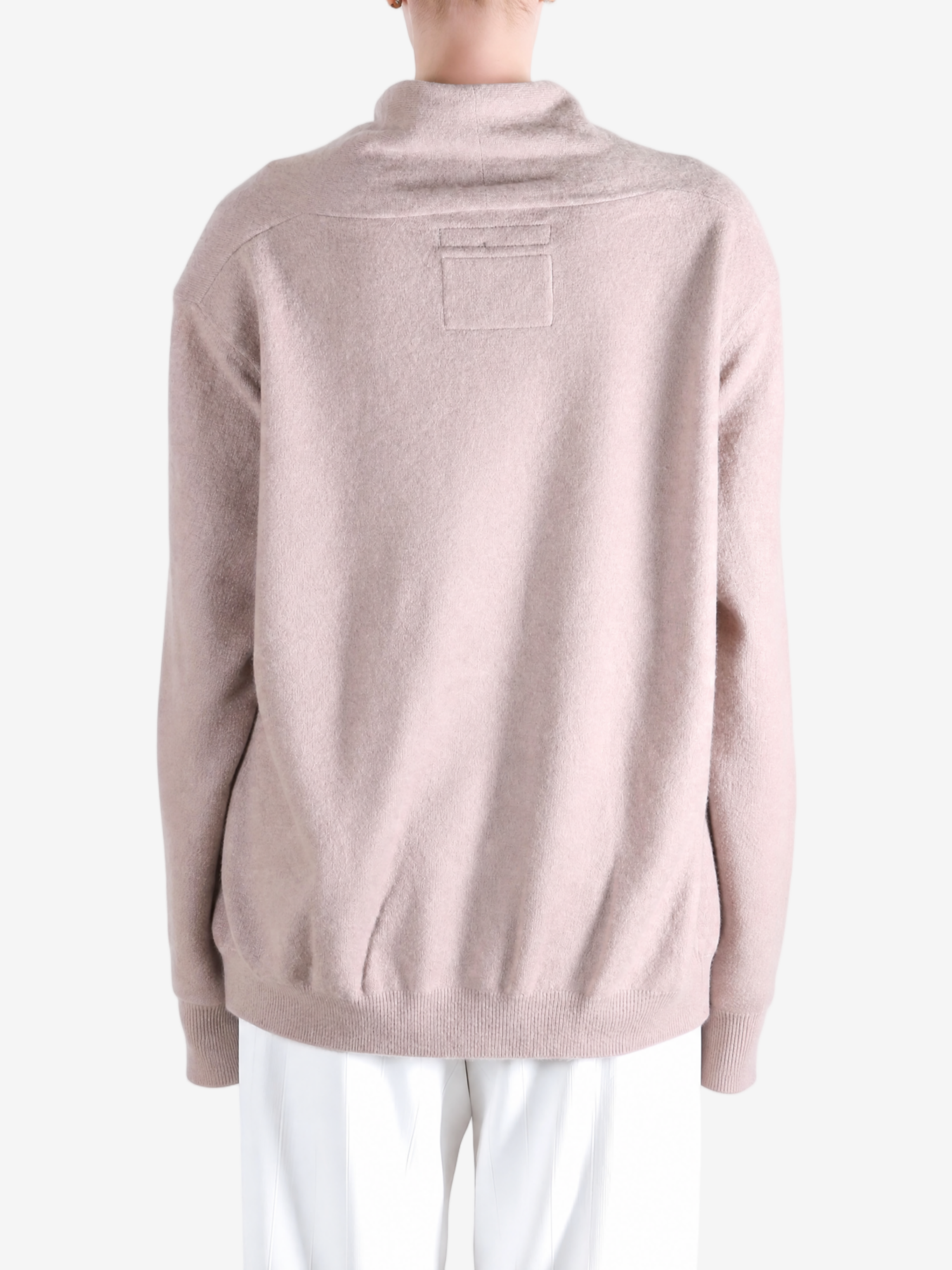 Tan knitwear, full body view