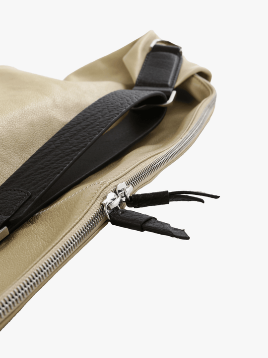 Close up of Tan bag, showing detail