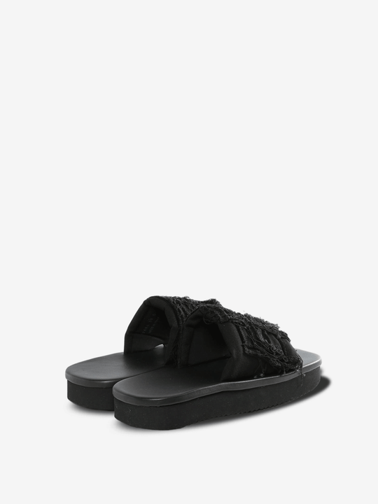 Black sandal, back view