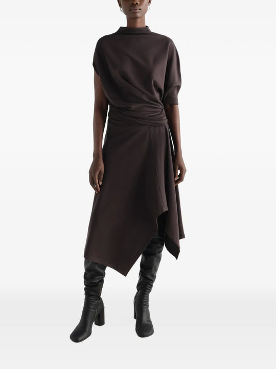 Brown dress, full body view