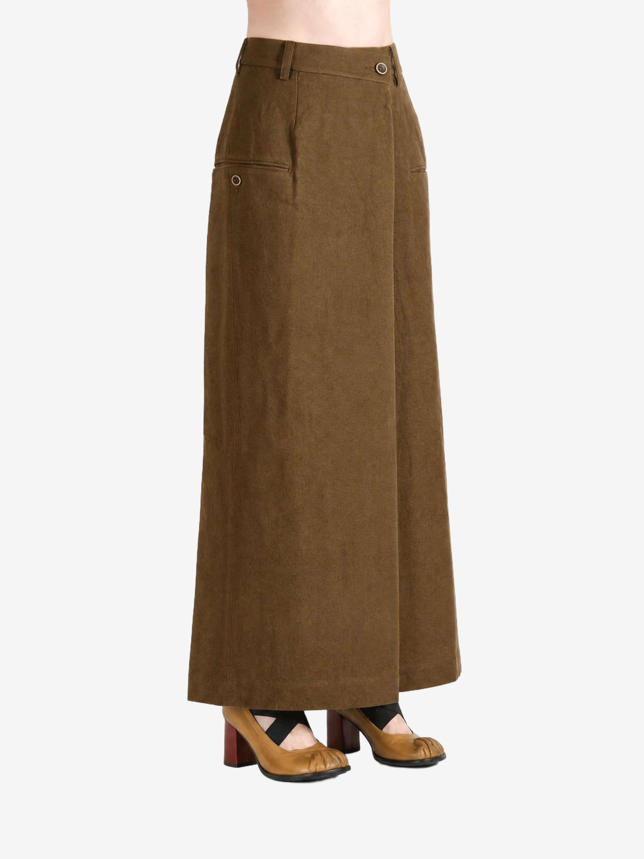 Brown skirt, full body view