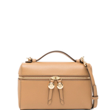 Tan bags, front view