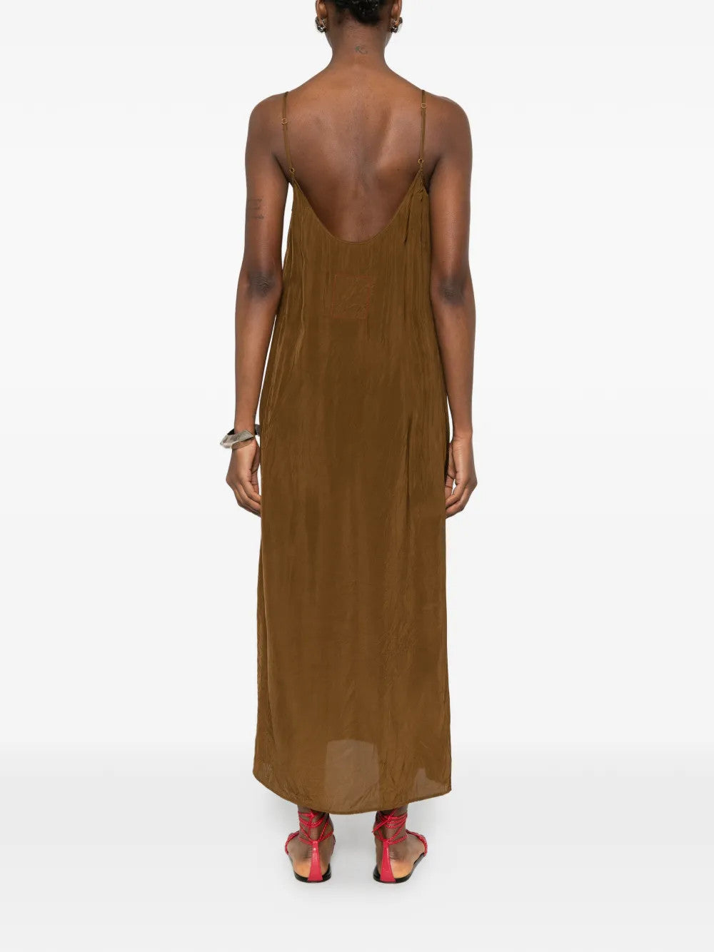 Brown dress, full body view