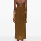Brown dress, full body view
