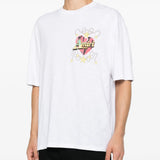 White t-shirt worn by a person, showing the t-shirt fit