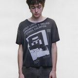 Black t-shirt, full body view
