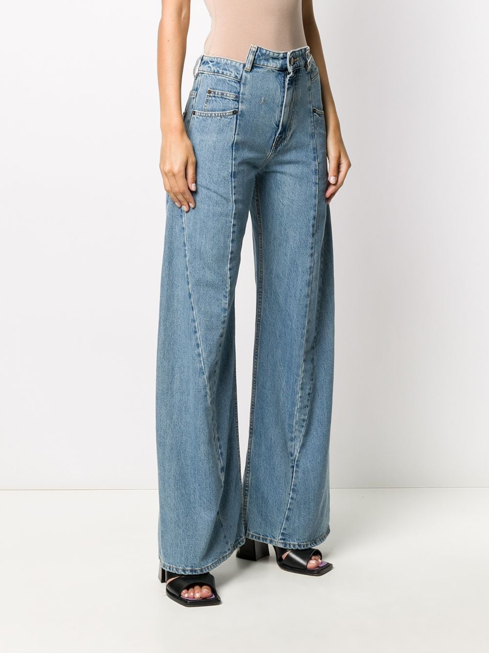 MAISON MARGIELA - Women Decortique Asymmetric Wide-Leg Jeans