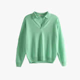 Green polo shirt, front view