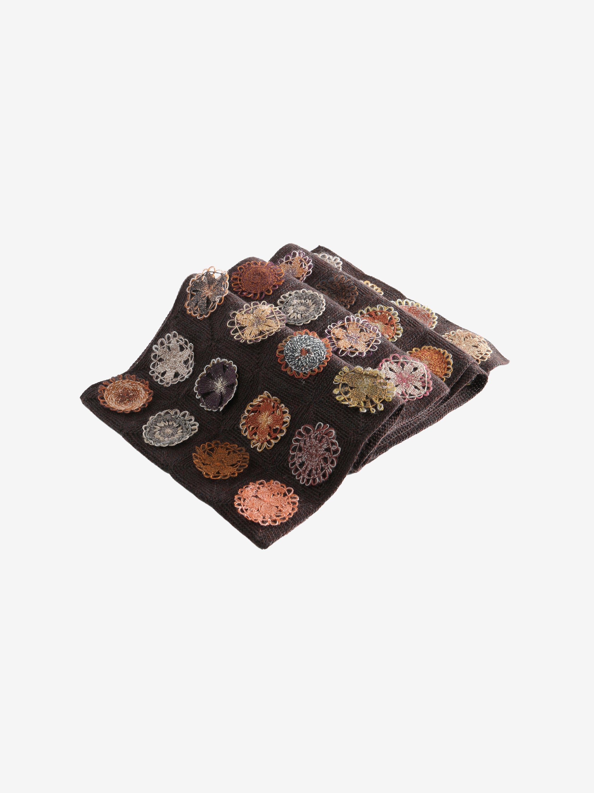 Brown scarves, side view