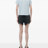 Blue t-shirt, full body view