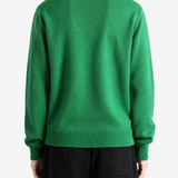 Green knitwear, full body view