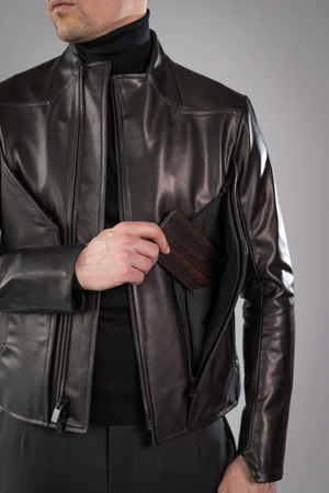 RORKE BADER Men Bevel Leather Jacket