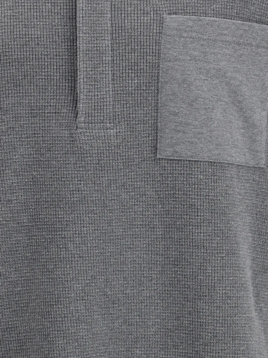 Close up of grey shirt,showing texture of the cotton fabric