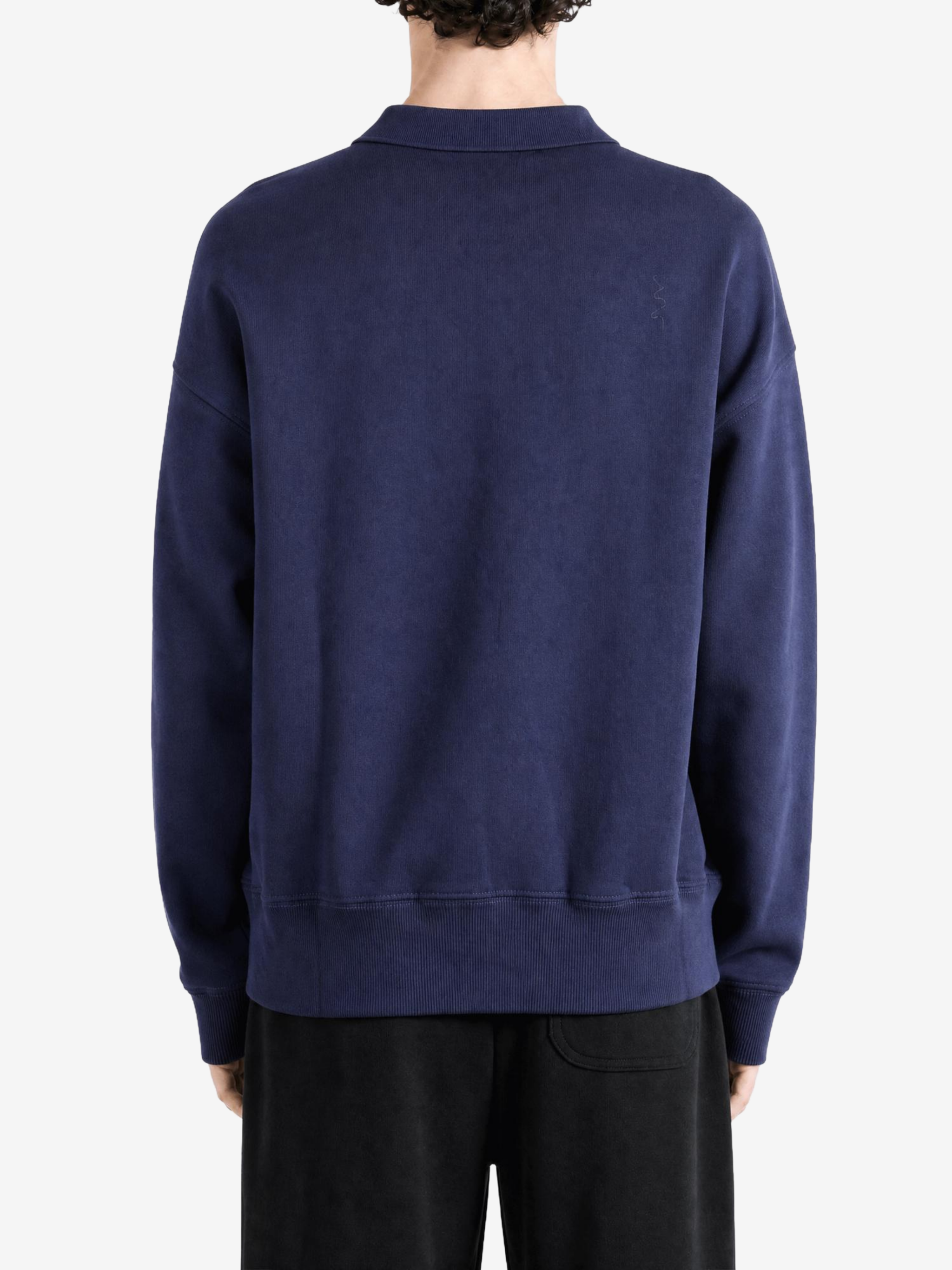 Navy top, front view