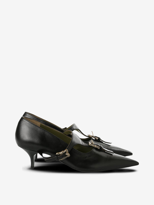 Black heels, front view