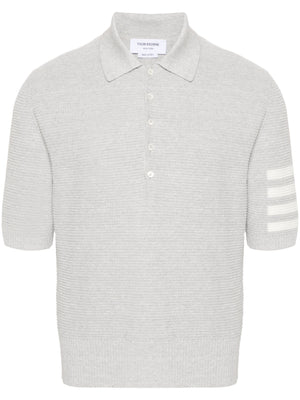 THOM BROWNE - Men Textured Stitch Polo Tee