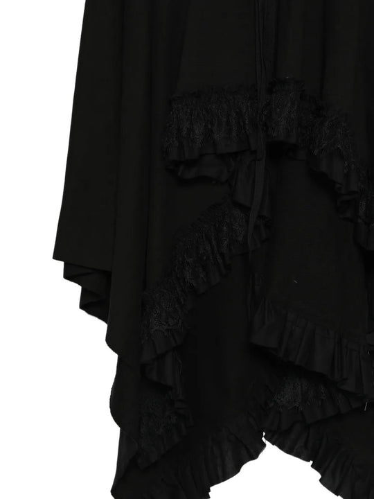 Close up of Black skirt, showing texture of the 100% cotton fabric