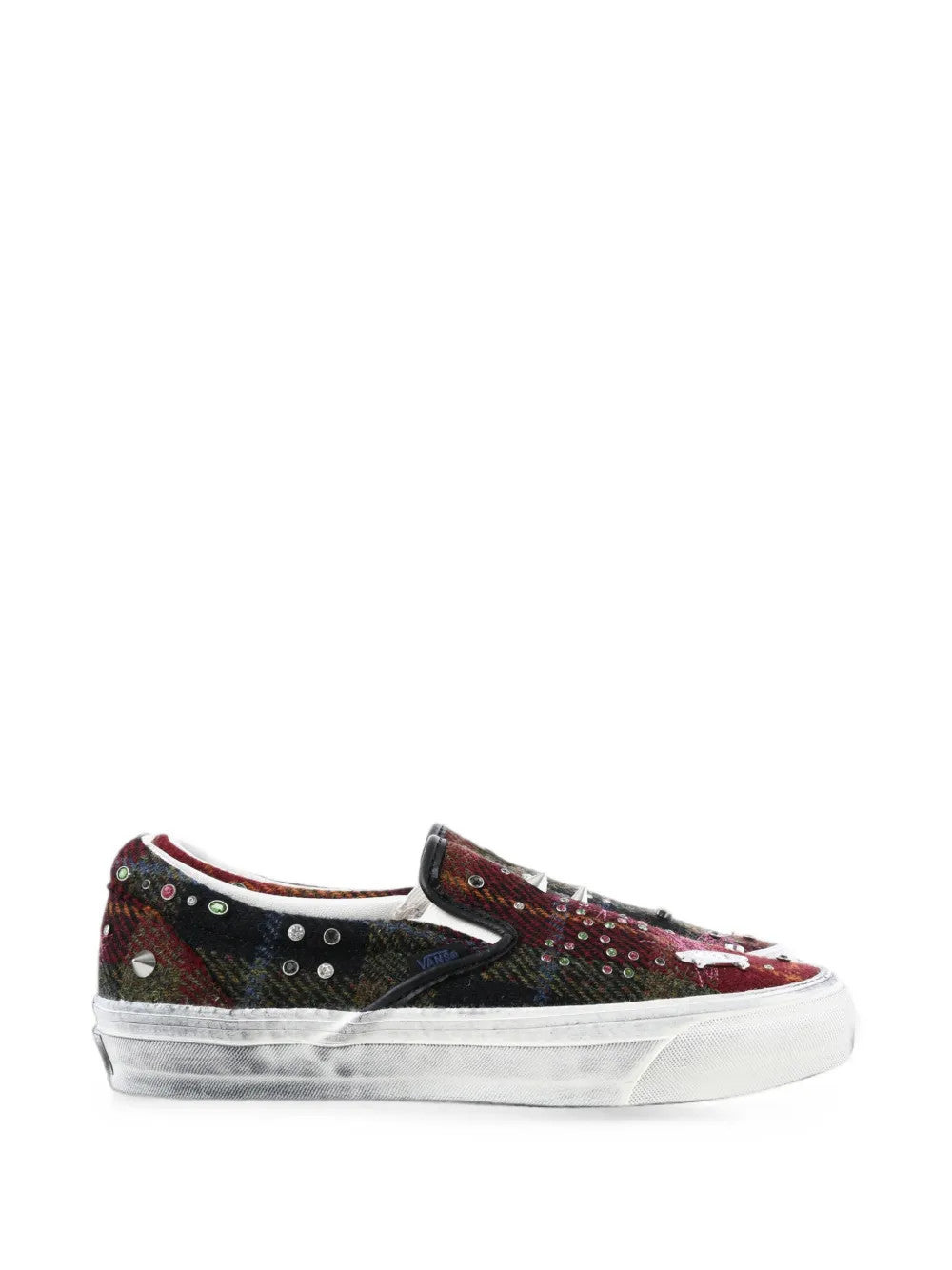 Burgundy shoes, side view