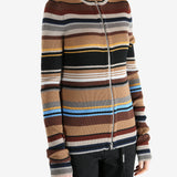 Brown sweater worn by a person, showing the sweater fit