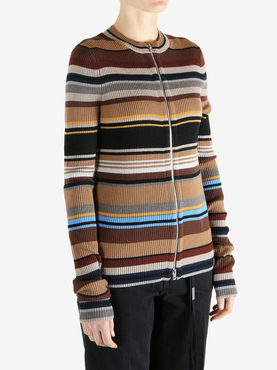 Brown sweater worn by a person, showing the sweater fit