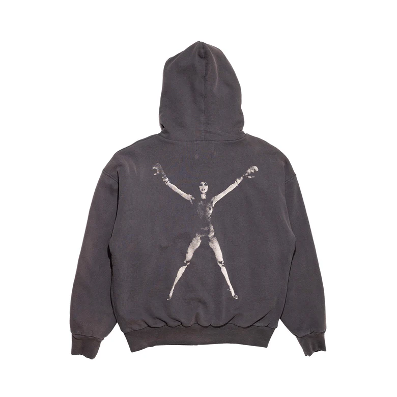 Black hoodie, back view