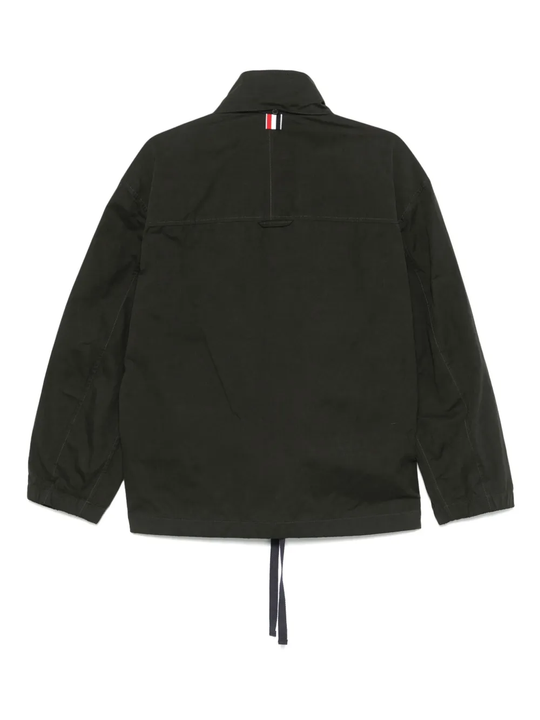 Green coats, back view