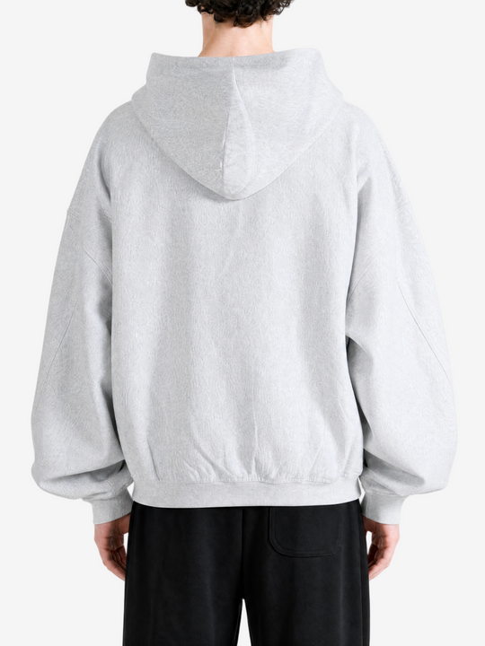 Grey hoodie, full body view