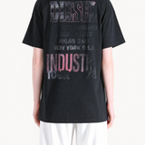 Black t-shirt, full body view
