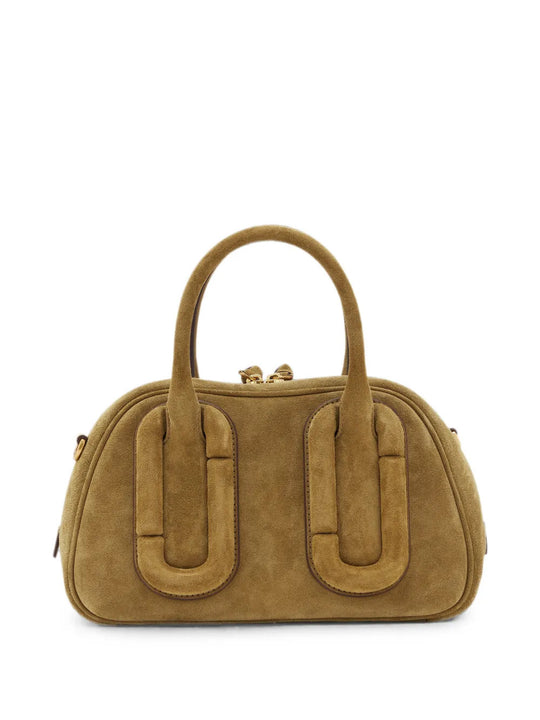 Tan bag, front view