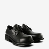 Black derbys, side view