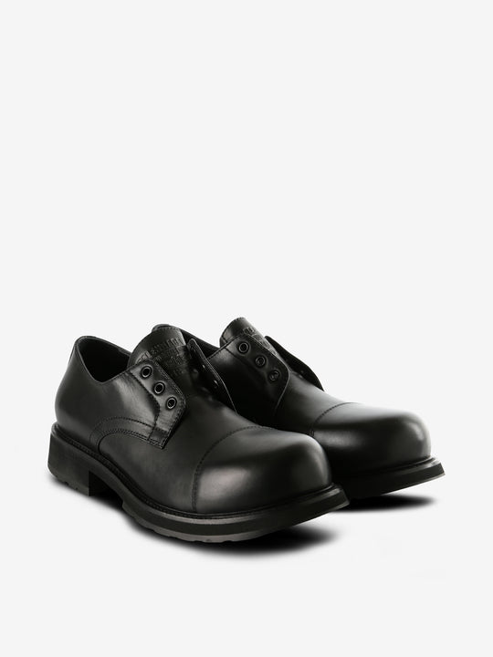 Black derbys, side view