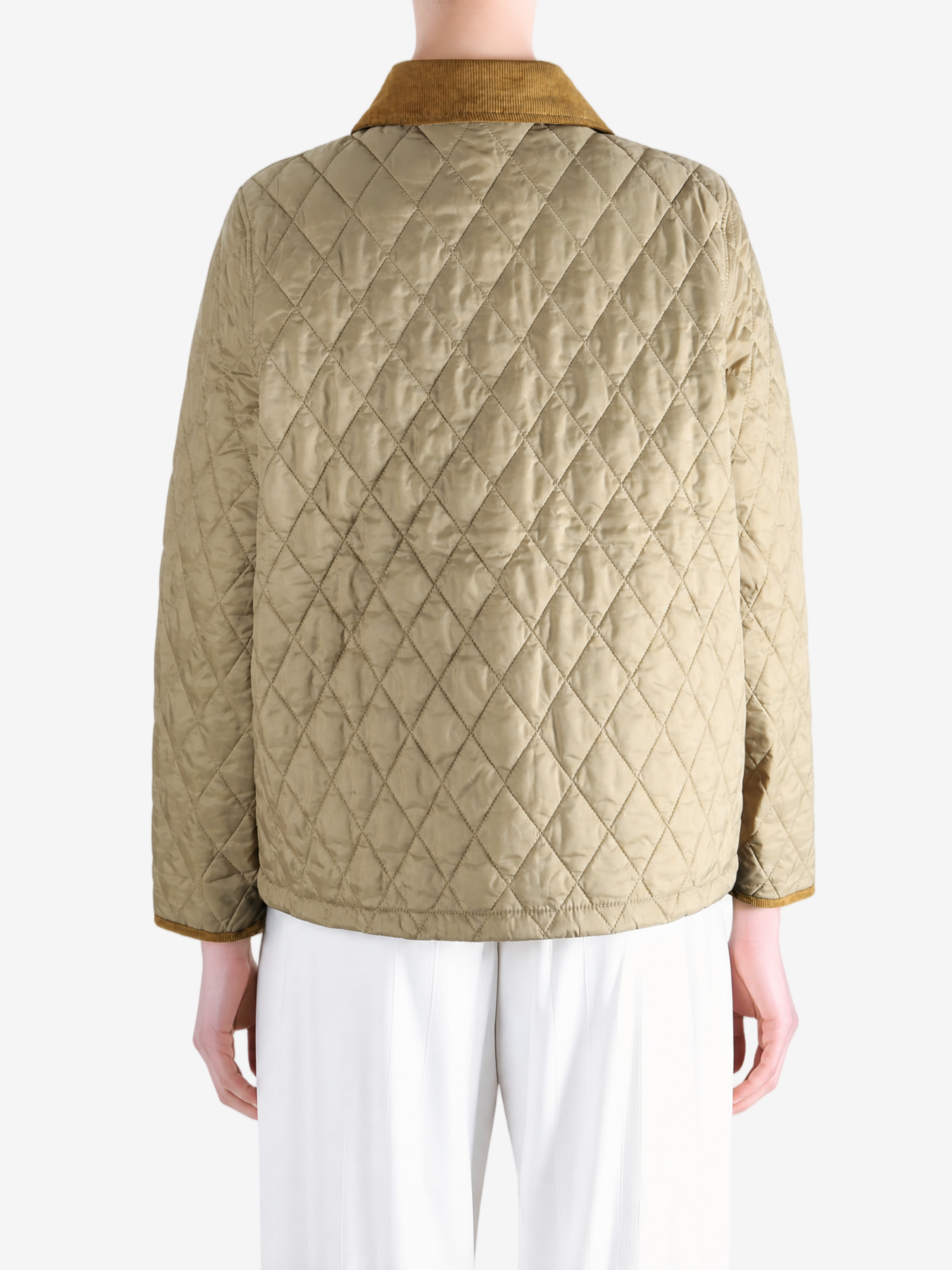Tan jacket, full body view