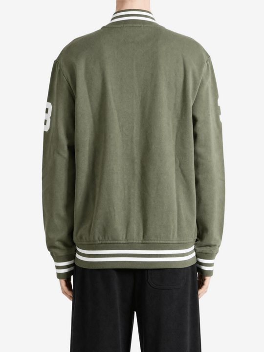 Green jacket, full body view