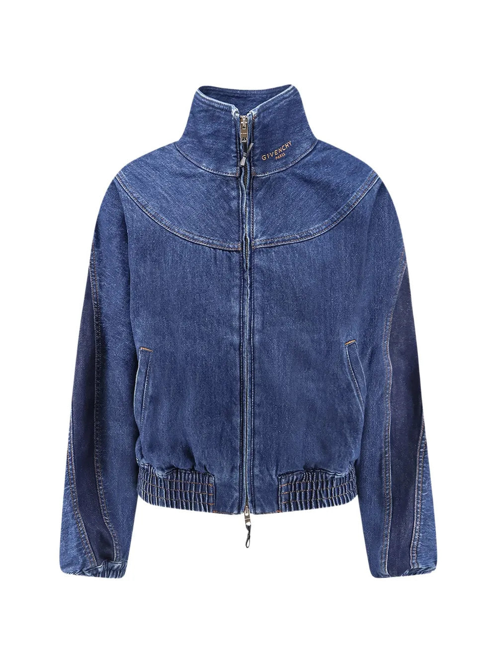 Blue jacket, front view