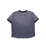 Blue t-shirt, back view