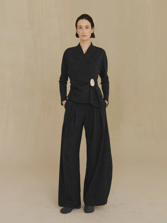 Black pants, full body view