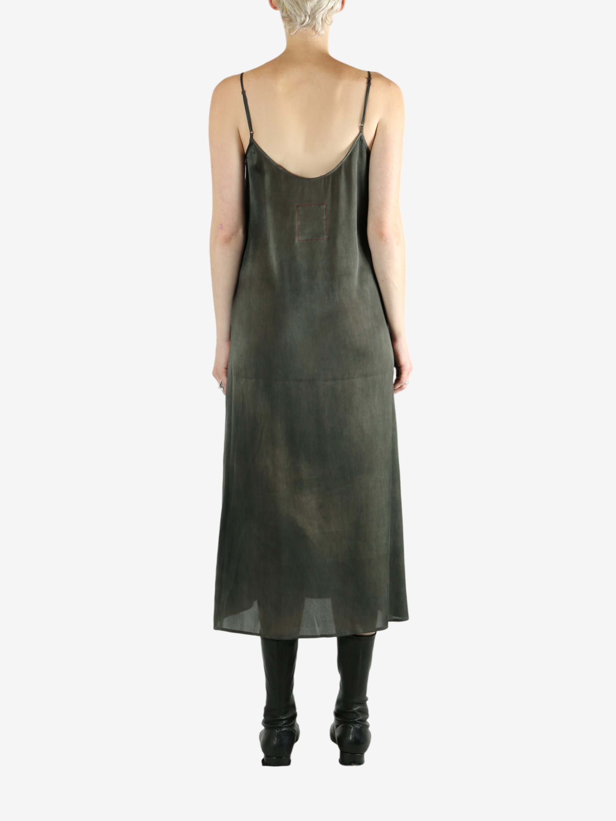 Grey dress, full body view