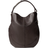 Close up of brown bag, showing texture of the Calfskin fabric