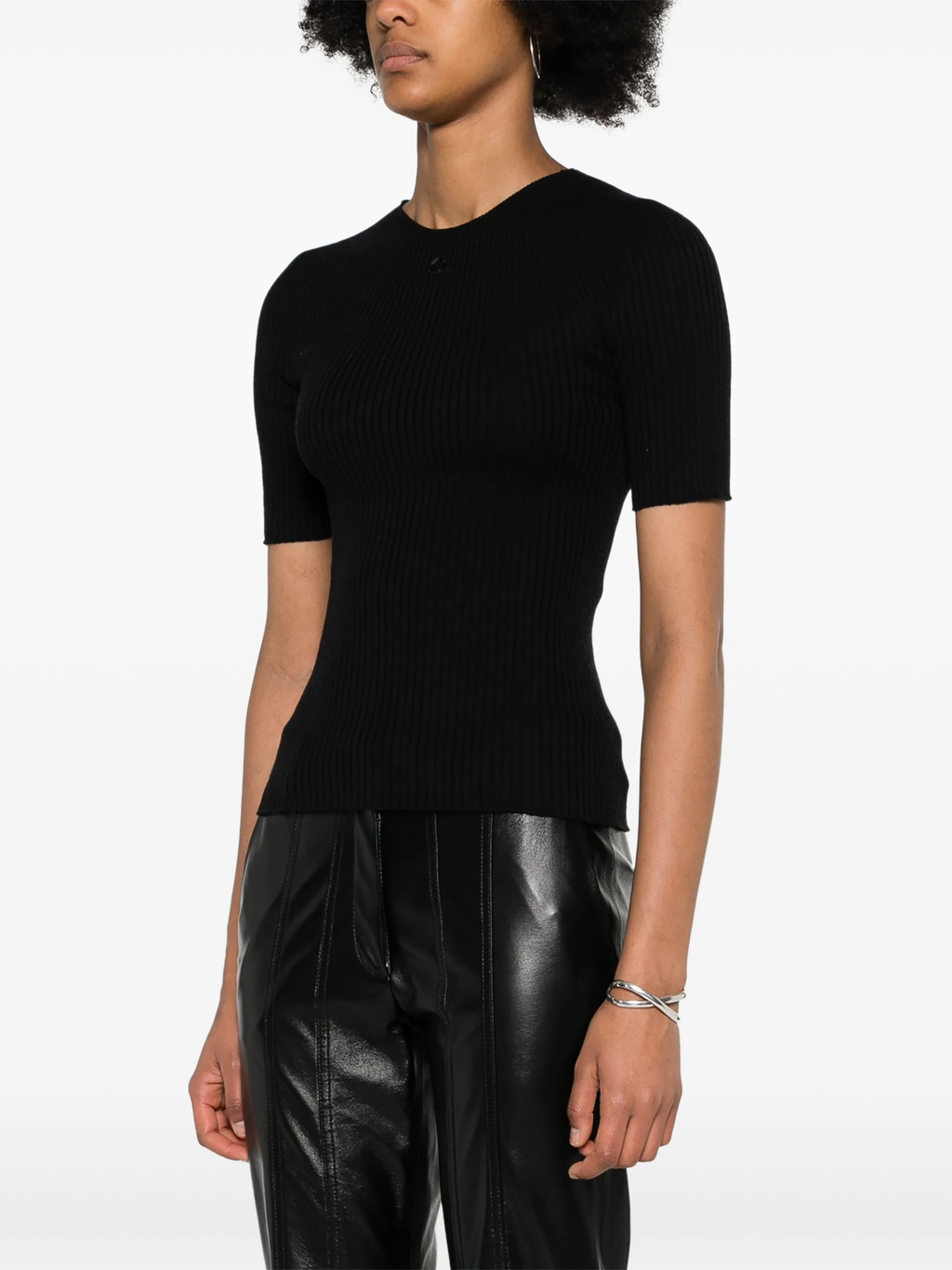 COURRÈGES - Women Light Rib Short Sleeves Sweater