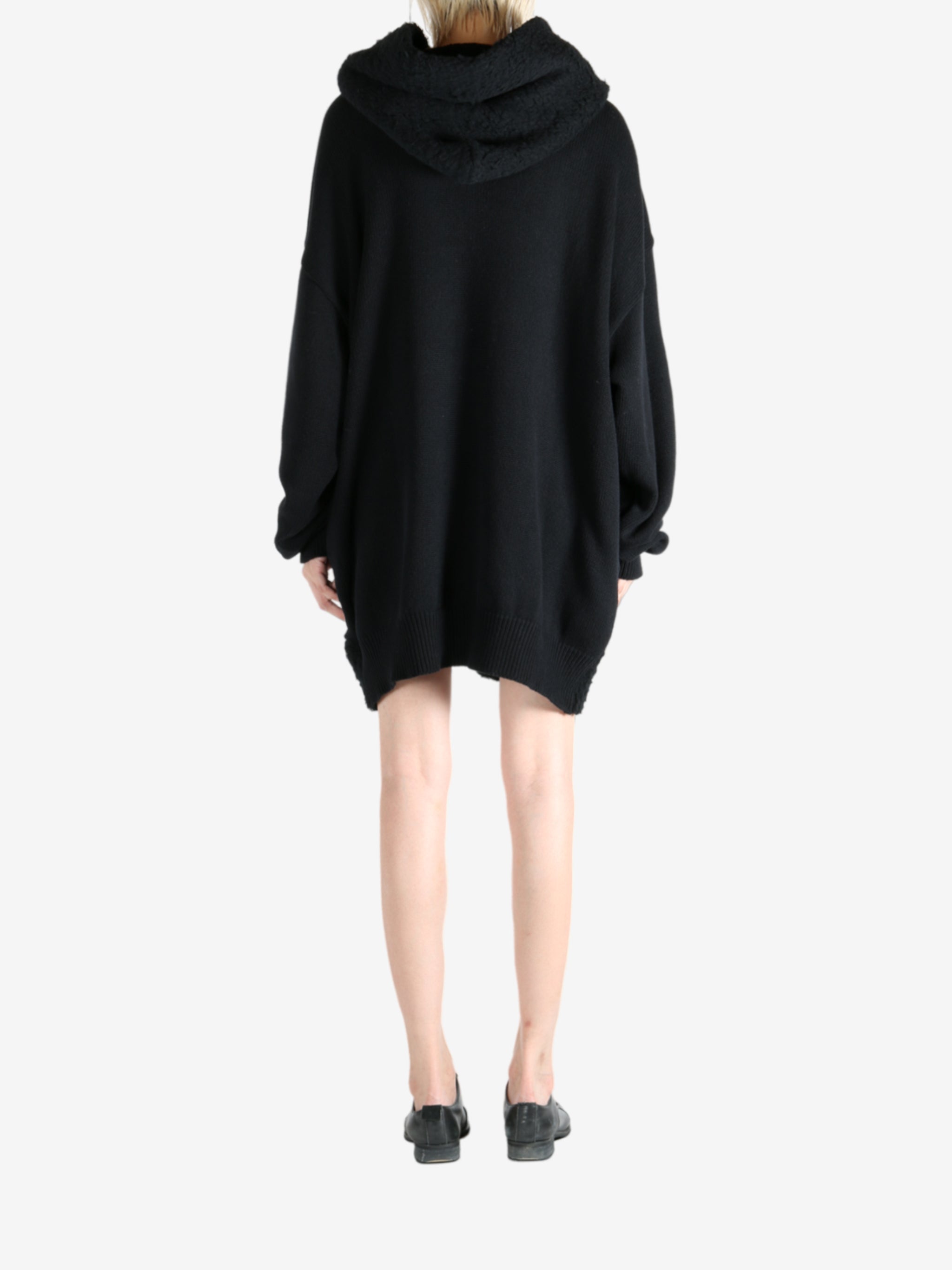 Black hoodie, full body view