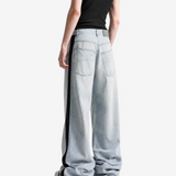 Blue pants, full body view