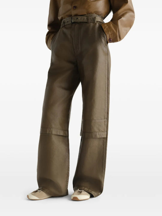 Tan shoes worn by a person, showing the shoes fit